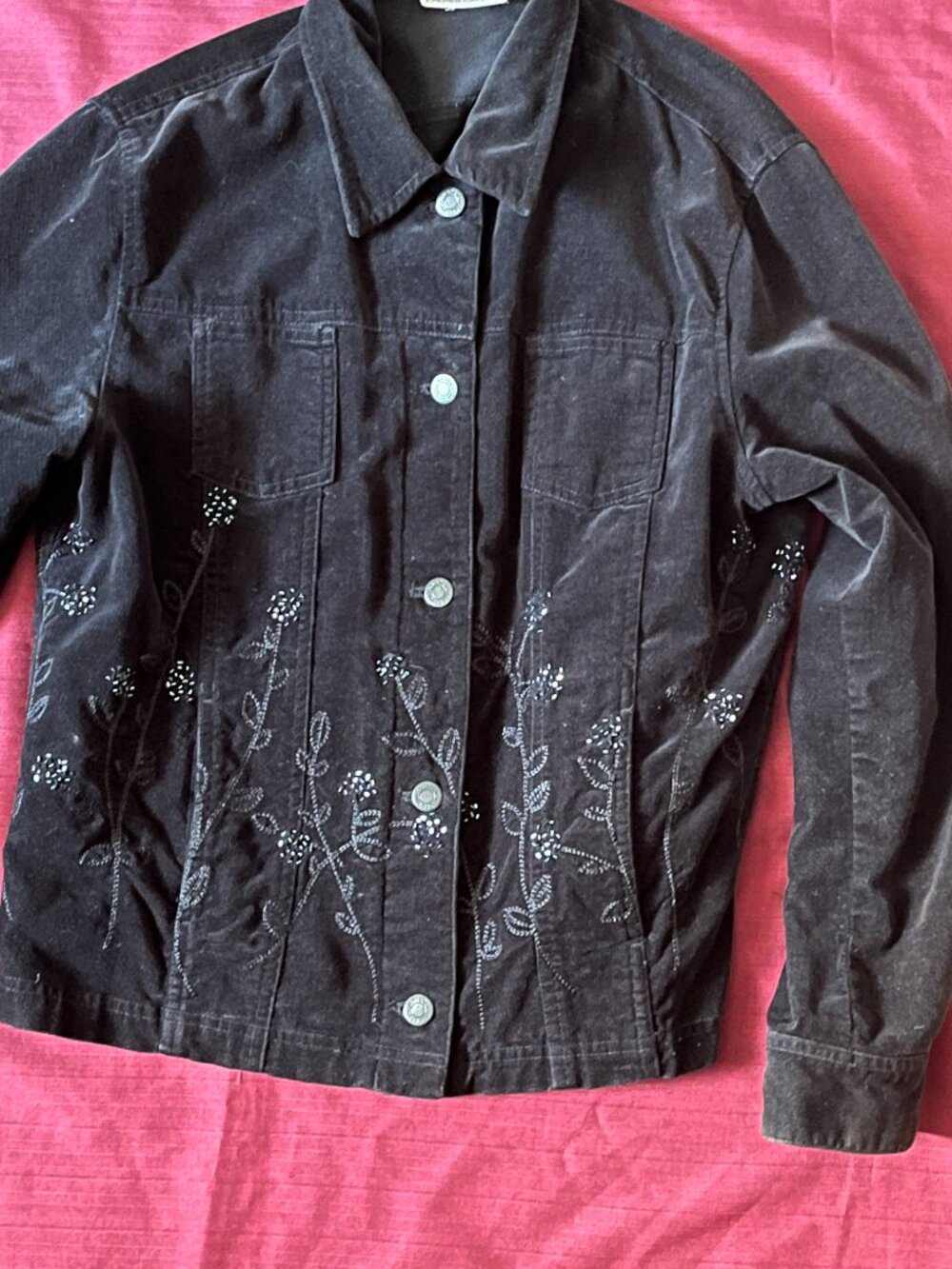 Jones New York Sport Velour Black Blazer for Women's size medium